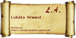 Lukáts Armand névjegykártya